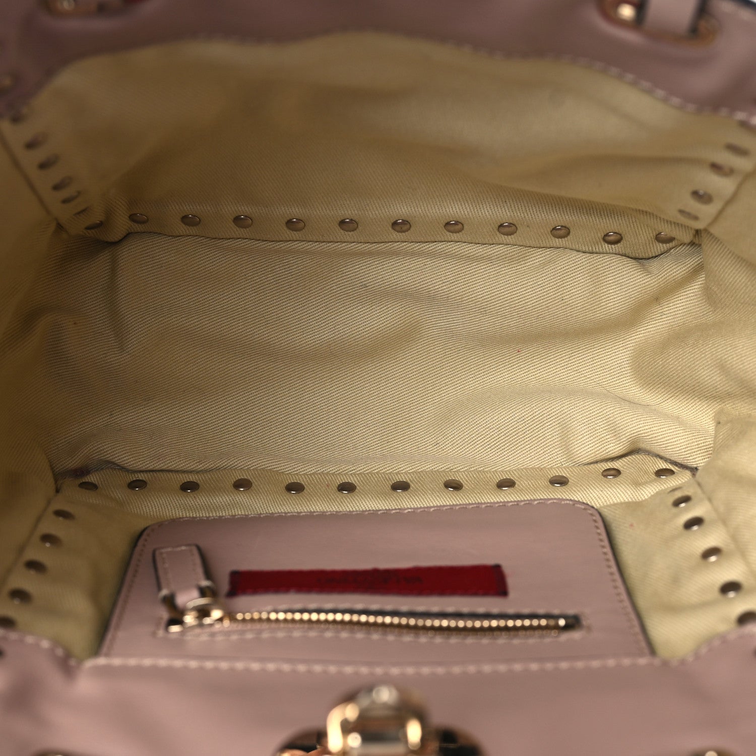 Valentino Garavani Vitello Mini Rockstud Tote Poudre 4 of 7