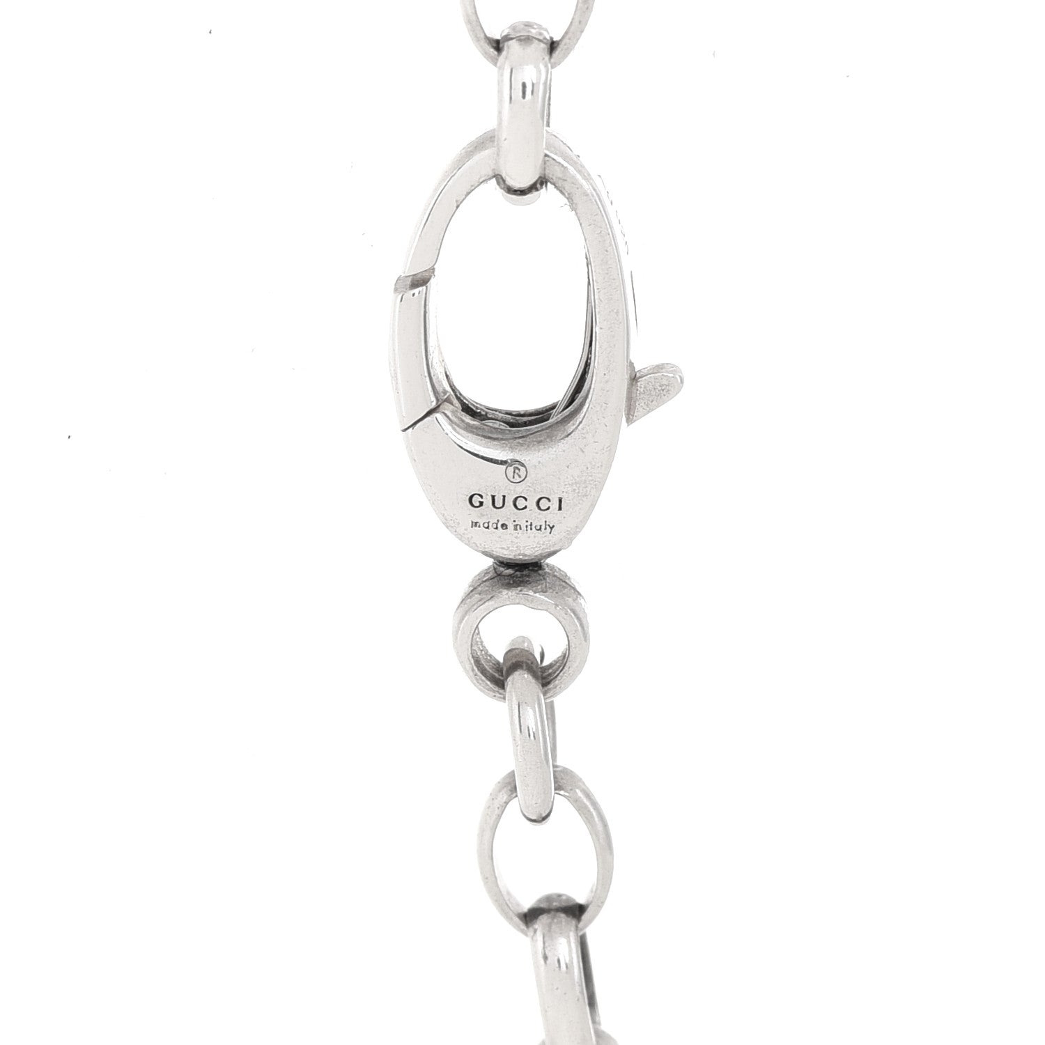 Gucci Sterling Silver Interlocking Circle GG Pendant Necklace 4 of 5