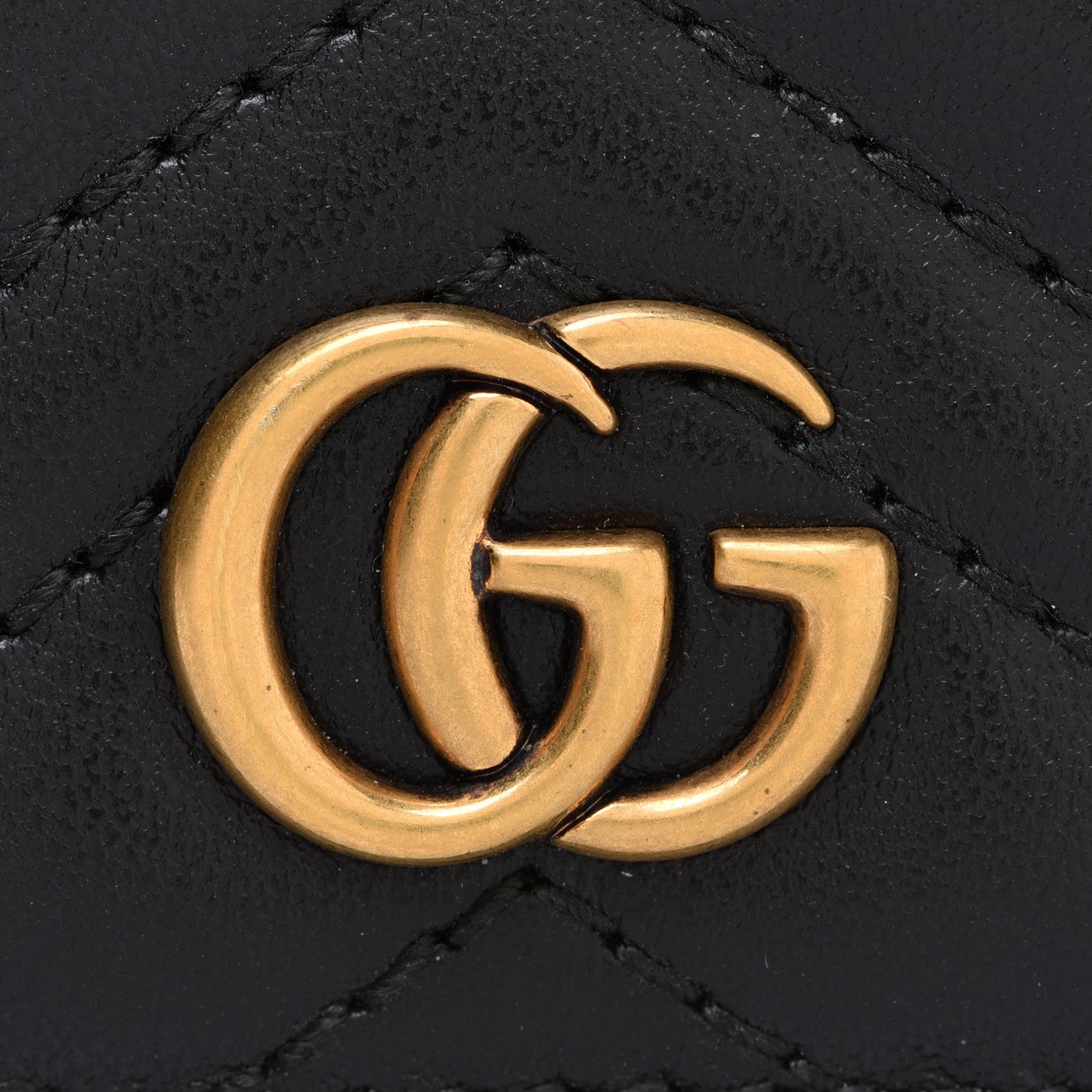 Gucci Calfskin Matelasse GG Marmont Card Case Wallet Black 8 of 9