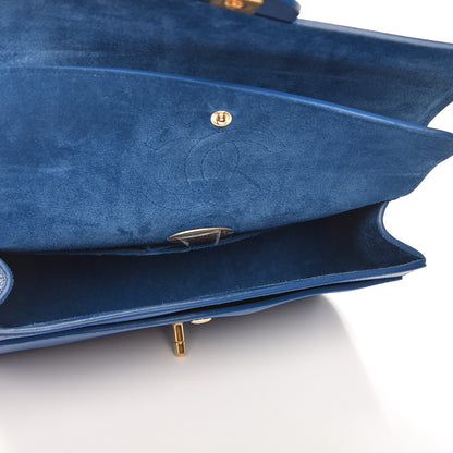 Chanel Grained Calfskin Medium Classic Pure Double Flap Blue 7 of 8