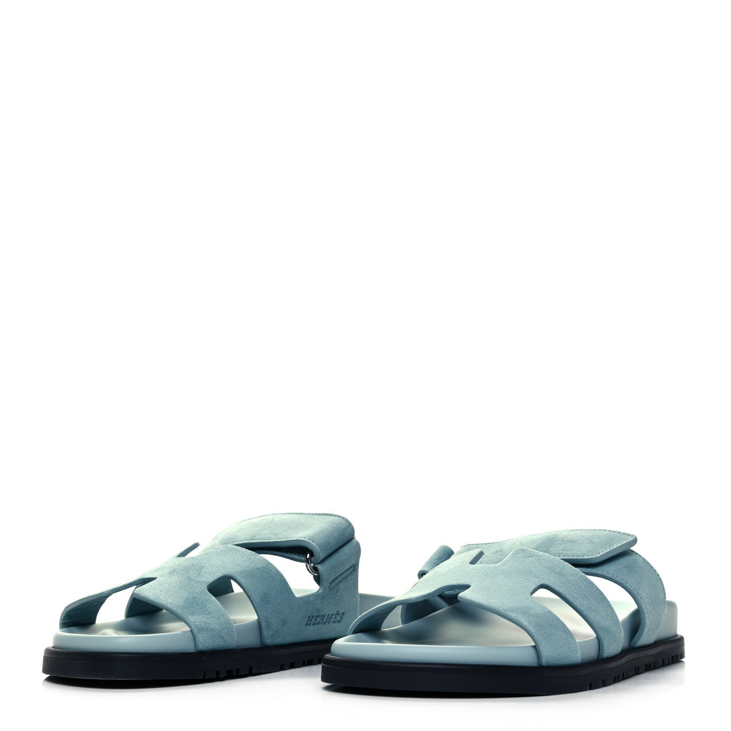 Suede Goatskin Womens Chypre Sandals 37.5 Vert d'eau