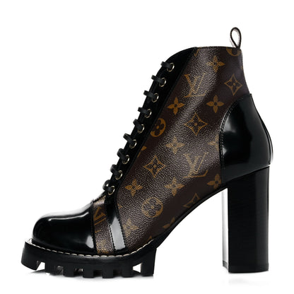 Louis Vuitton Patent Calfskin Monogram Star Trail Ankle Boots 41 Black 1 of 6