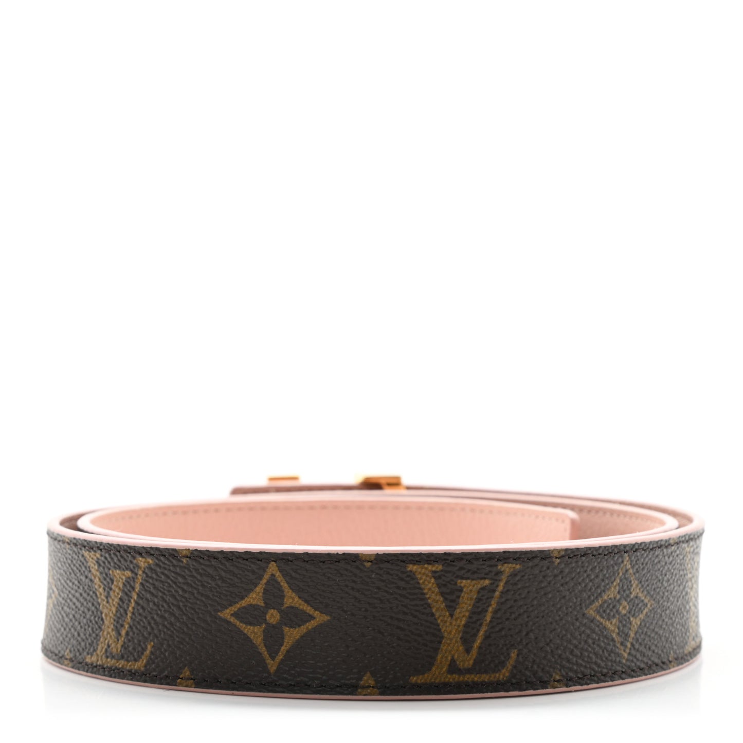 Calfskin Monogram 30mm LV Initiales Reversible Belt 84 34 Rose Ballerine