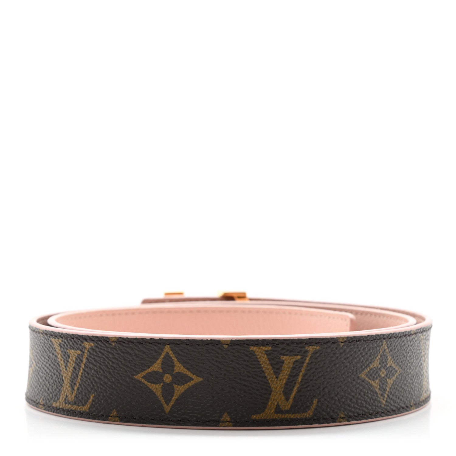 Louis Vuitton Calfskin Monogram 30mm LV Initiales Reversible Belt 84 34 Rose Ballerine 2 of 5