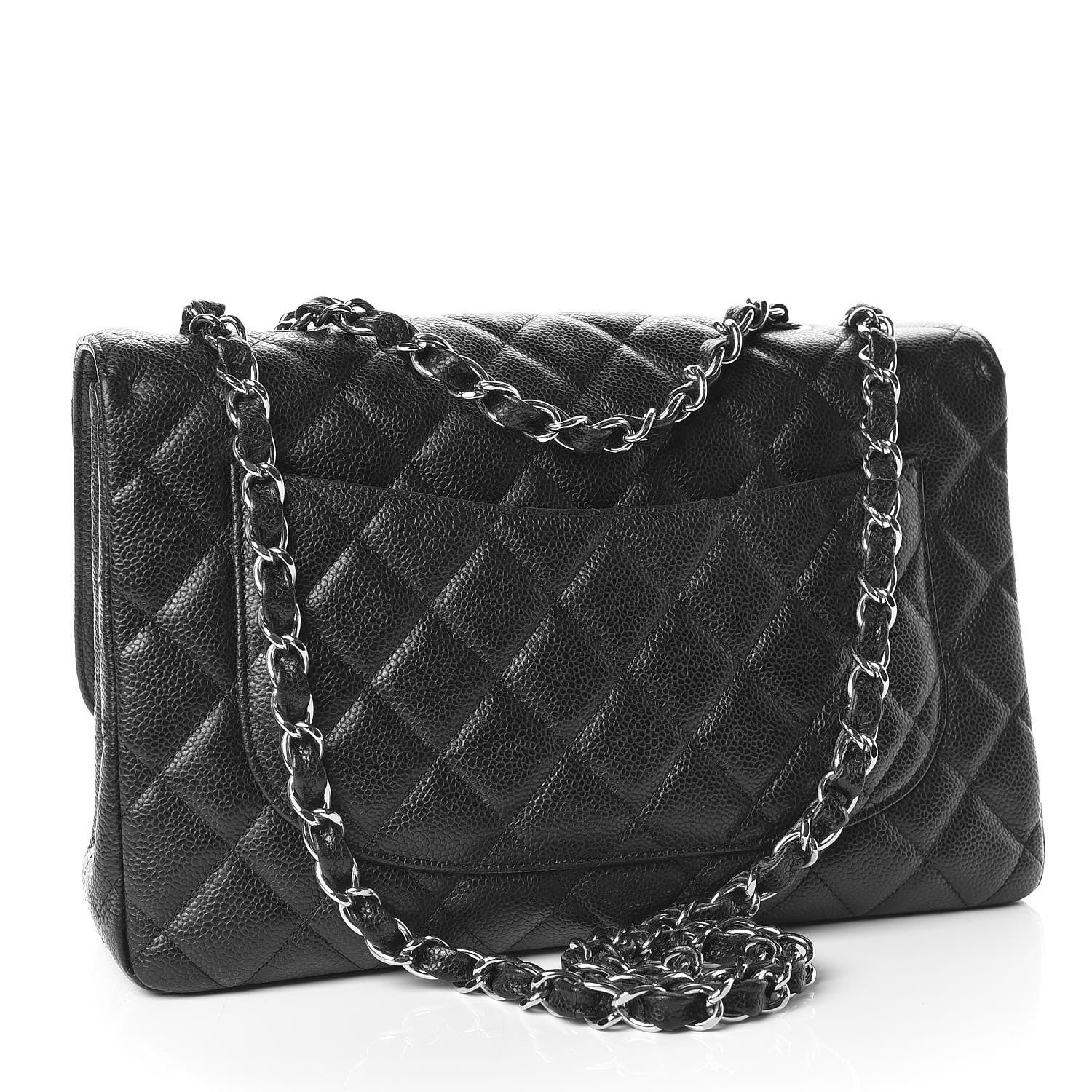 Chanel Caviar Quilted Jumbo Single Flap Black 3 of 9