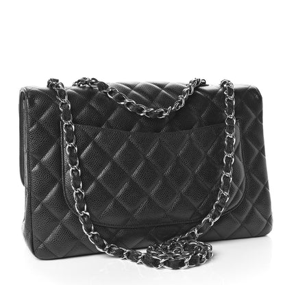 Chanel Caviar Quilted Jumbo Single Flap Black 3 of 9