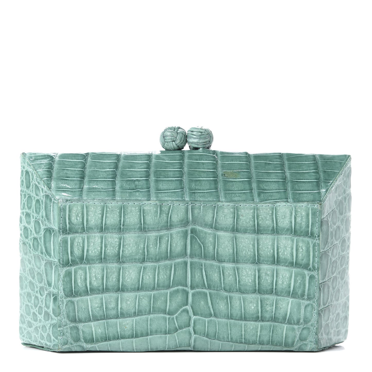Crocodile Box Clutch Jade