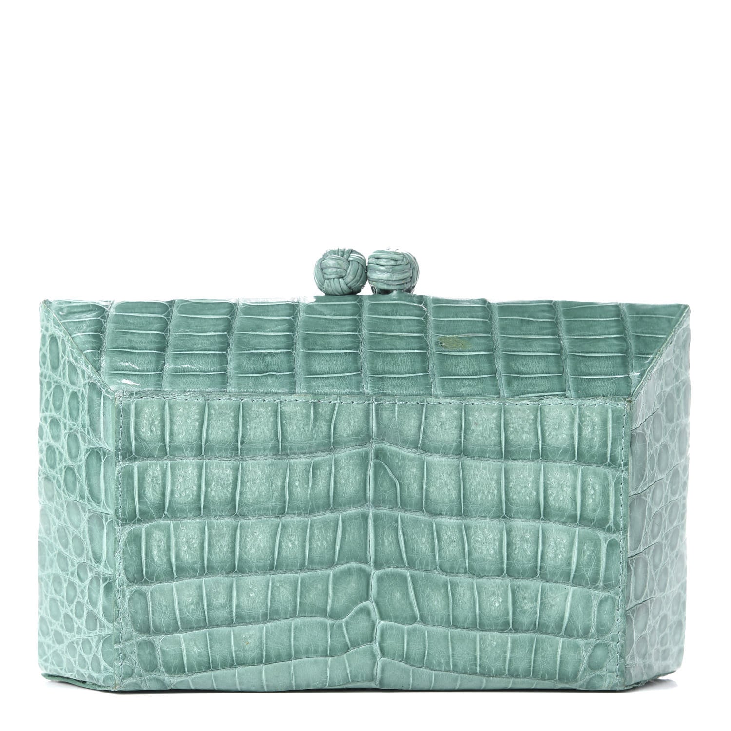 Nancy Gonzalez Crocodile Box Clutch Jade 1 of 7