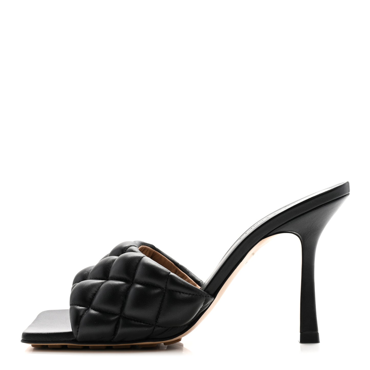 Nappa Matelasse Padded Mule Sandals 36.5 Black