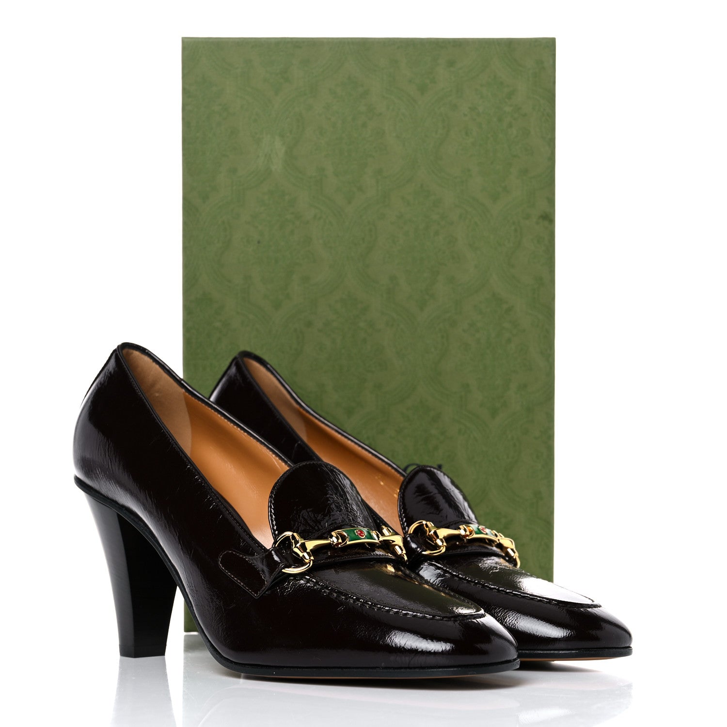 Gucci Kid Soft Lux Horsebit Mid Heel Loafer Pumps 39 Brown 8 of 8