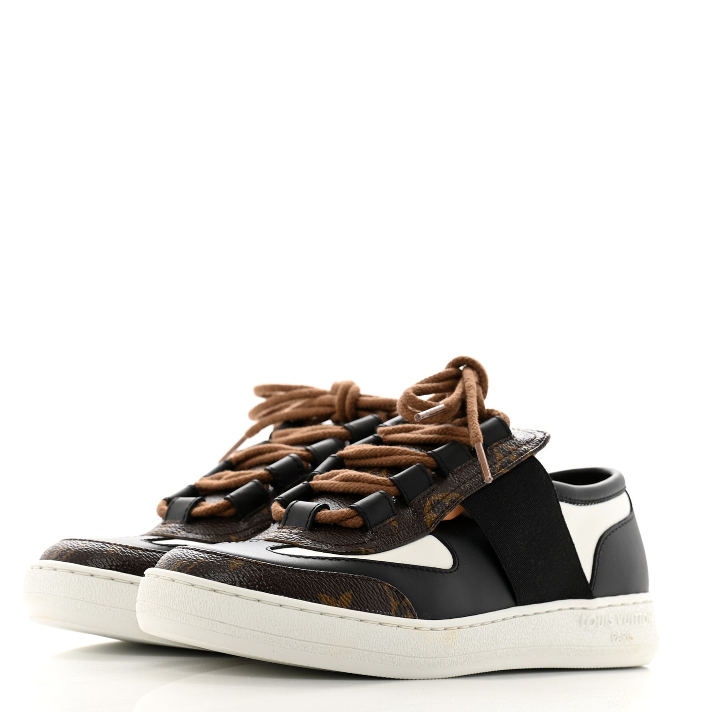Monogram Calfskin Lous Sneakers 35.5 Black