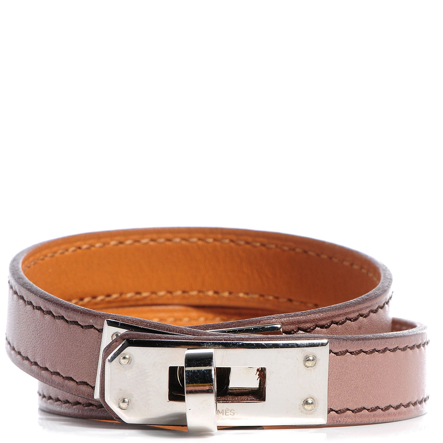 Hermes Tadelakt Kelly Double Tour Bracelet Medium Griolet 3 of 4