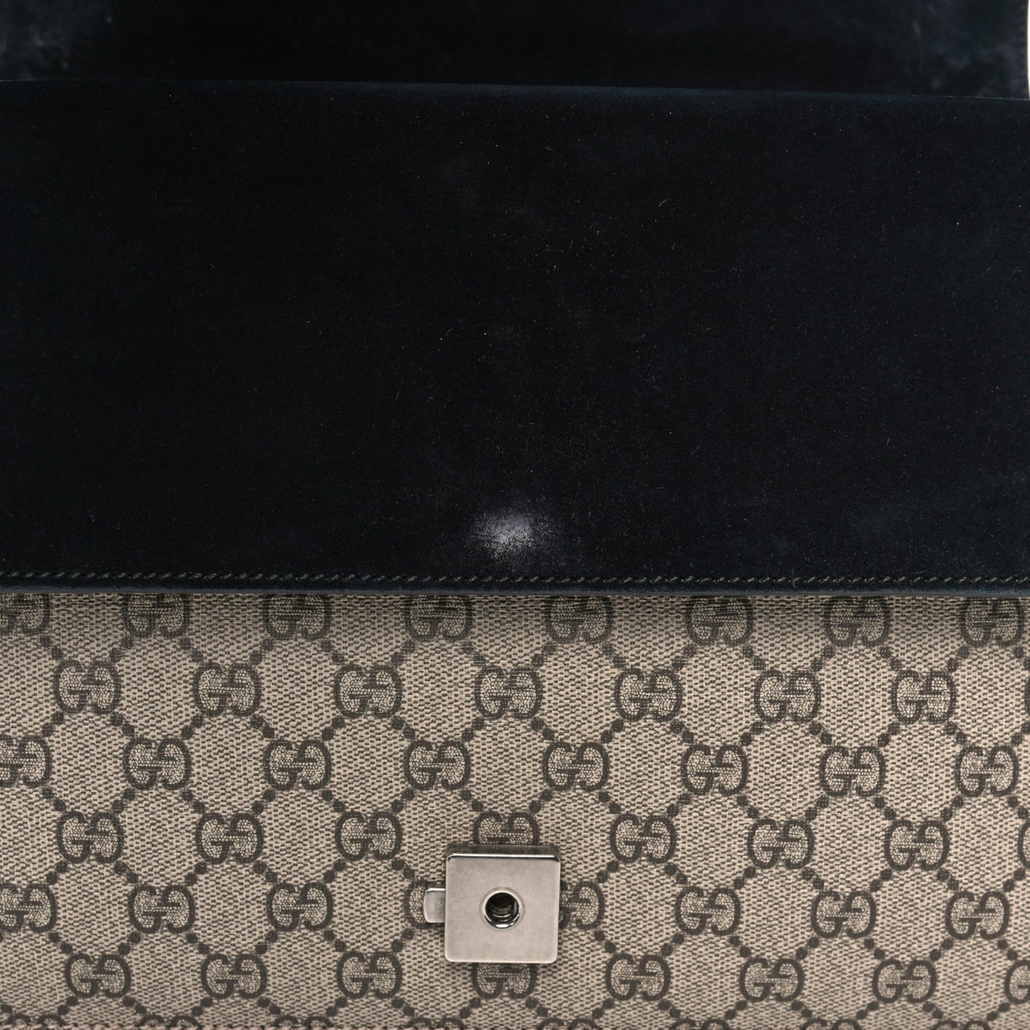 GG Supreme Monogram Medium Dionysus Shoulder Bag Black