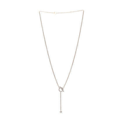 Hermes 18K Rose Gold Diamond Finesse Lariat Necklace 4 of 5