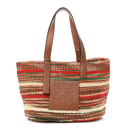 Loewe Sisal Calfskin Raffia Paula's Ibiza Basket Tote Natural Multicolor 1 of 9
