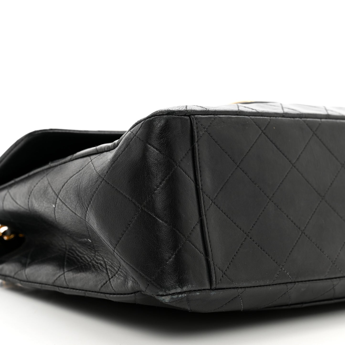Lambskin Quilted XL Jumbo Single Flap Black