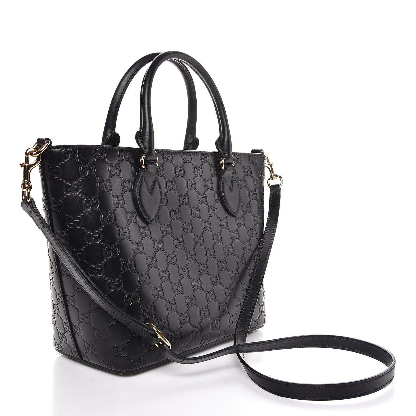 Guccissima Small Zippered Bucket Tote Black