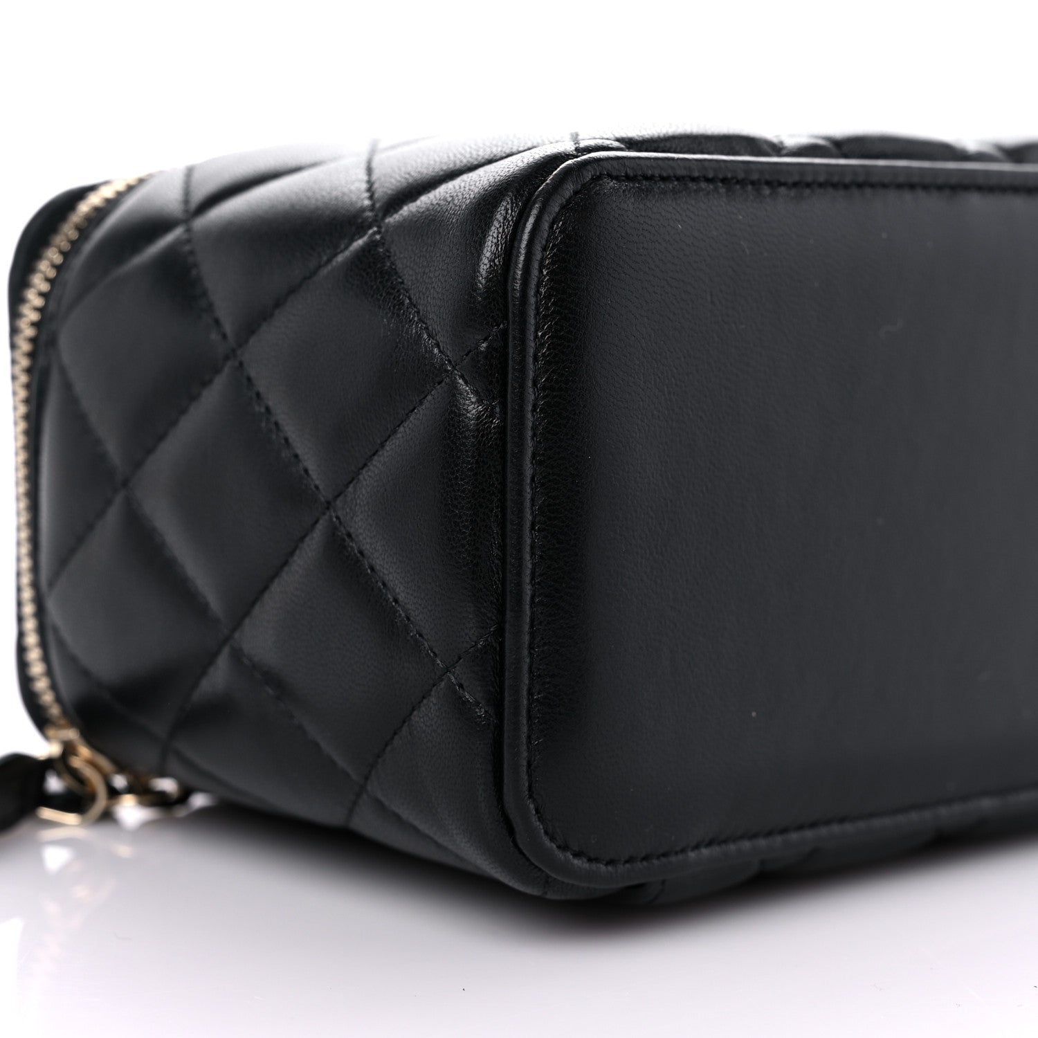 Chanel Lambskin Quilted Small Top Handle Vanity Case With Chain Black 8 of 11