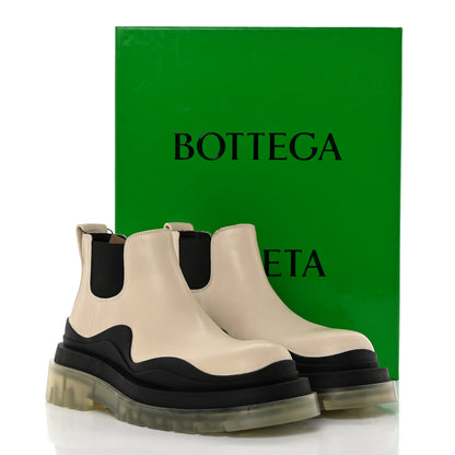 Bottega Veneta Calfskin The Tire Cropped Chelsea Boots 38 Wax Black Transparent 16 of 16