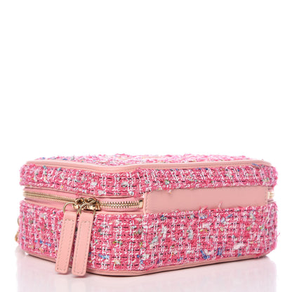 Chanel Tweed Quilted Medium CC Filigree Vanity Case Pink 4 of 10