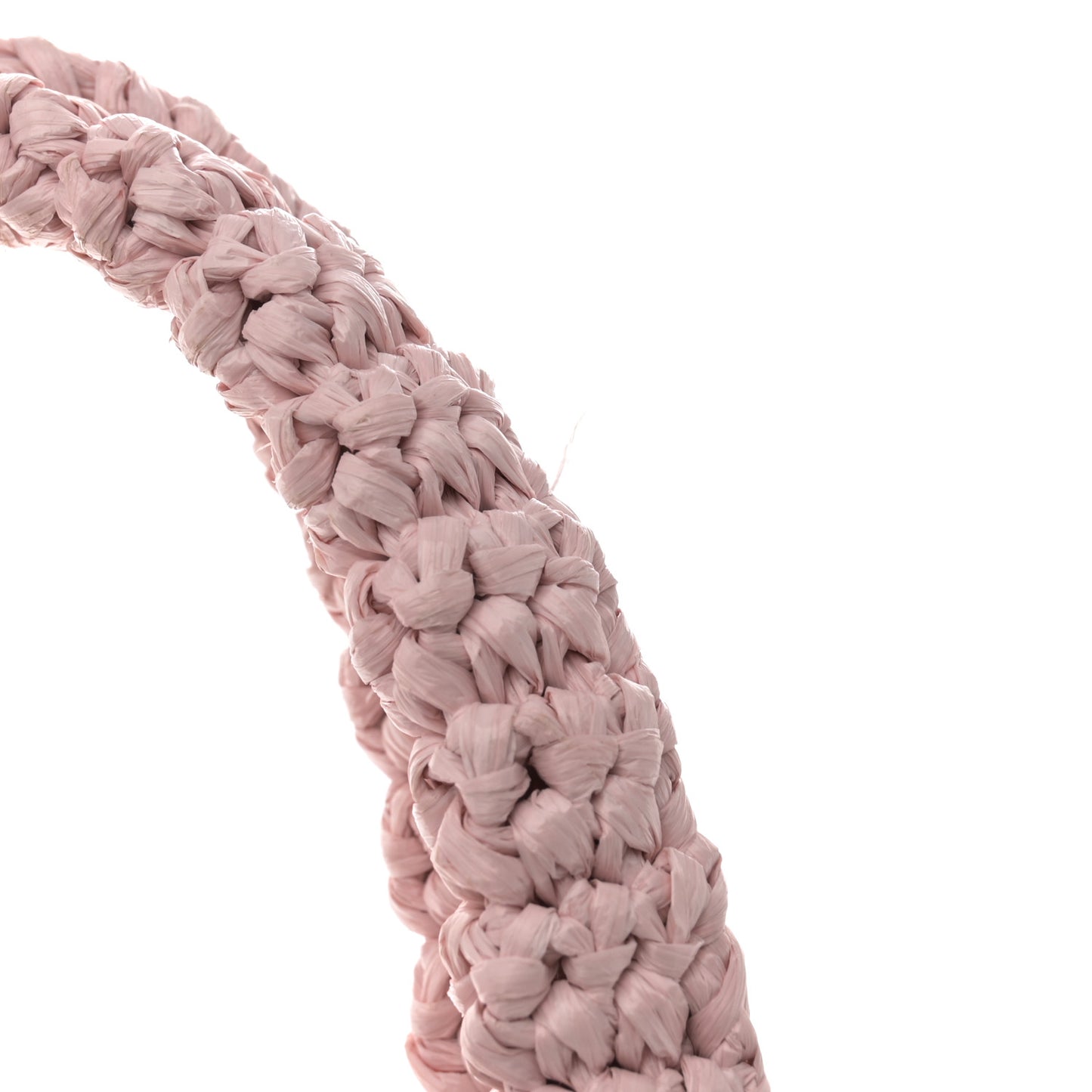 Yarn Raffia Effect Crochet Small Logo Tote Alabastro