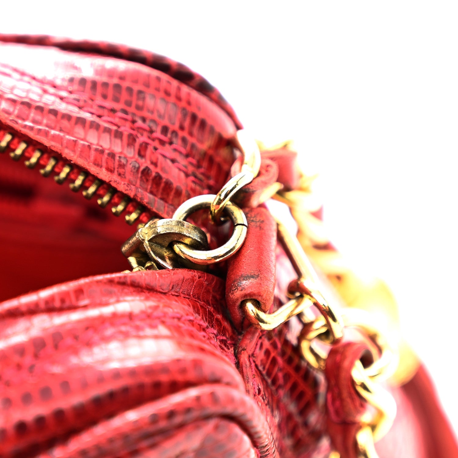 Chanel Lizard Quilted Small Tassel Camera Case Burgundy 12 of 15