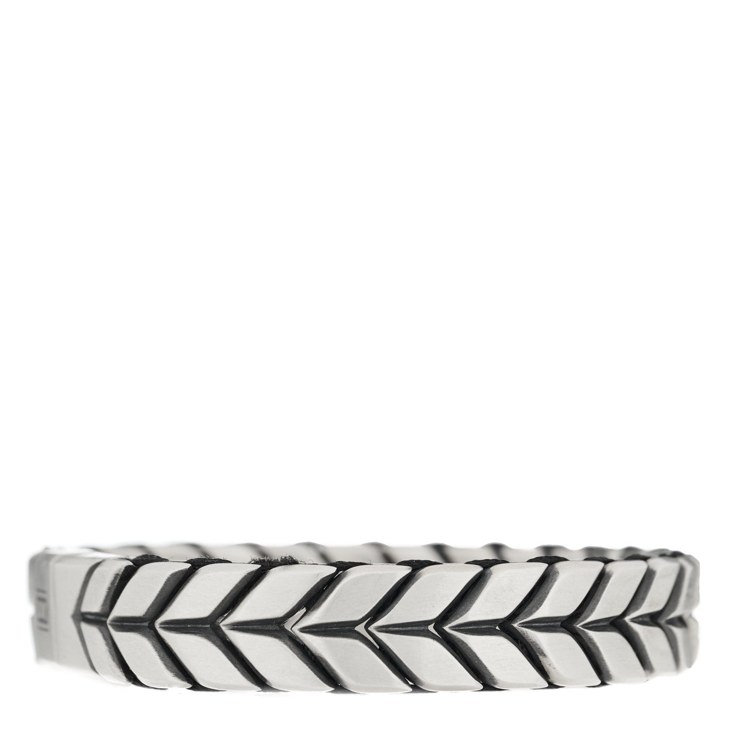 David Yurman Sterling Silver Black Diamond Chevron Bracelet 3 of 8