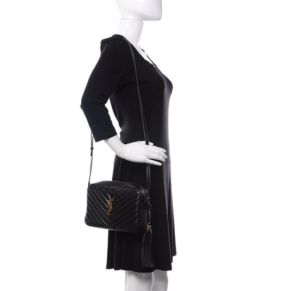 Saint Laurent Calfskin Matelasse Monogram Lou Camera Bag Black 2 of 10
