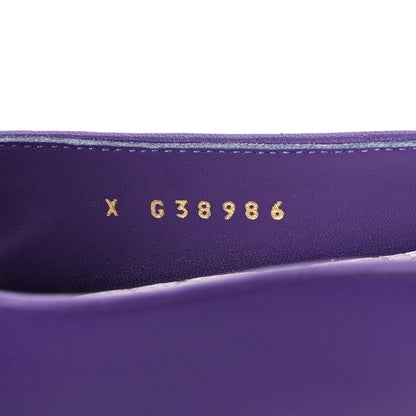 Chanel Lambskin Calfskin Cap Toe Ankle Chain Ballerina Flats 37.5 Purple 8 of 10