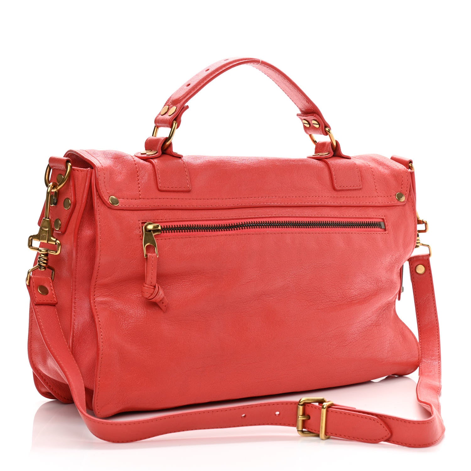 Proenza Schouler Lambskin Medium PS1 Satchel Deep Coral 3 of 12