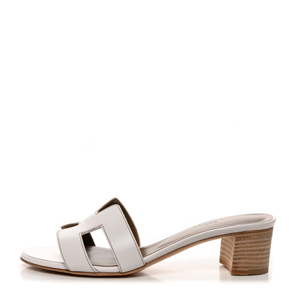 Hermes Calfskin Oasis Sandals 37.5 White 1 of 8