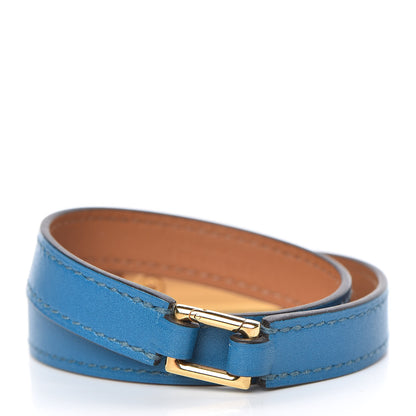 Hermes Tadelakt Rivale Double Tour Bracelet M Bleu Izmir 3 of 8