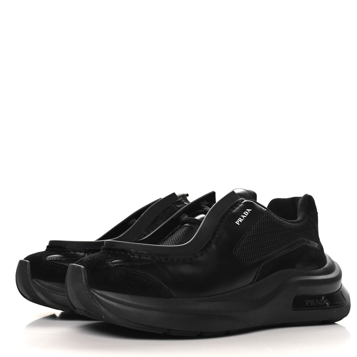 Brushed Calfskin Mens Systeme Sneakers 10 Black