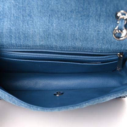 Chanel Denim Braided Medium Flap Bag Light Blue 5 of 9