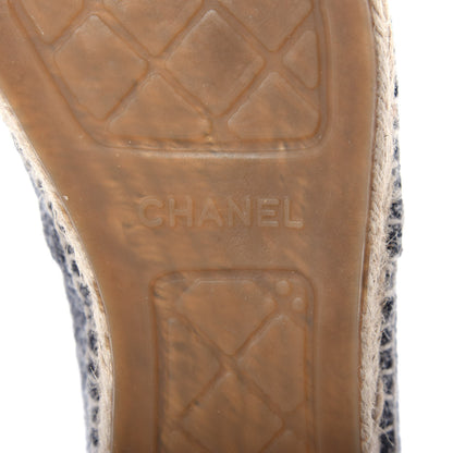 Chanel Tweed Velvet CC Espadrilles 41 Grey Black 9 of 12
