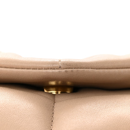 Saint Laurent Lambskin Quilted Toy Loulou Puffer Monogram Chain Satchel Dark Beige 17 of 19