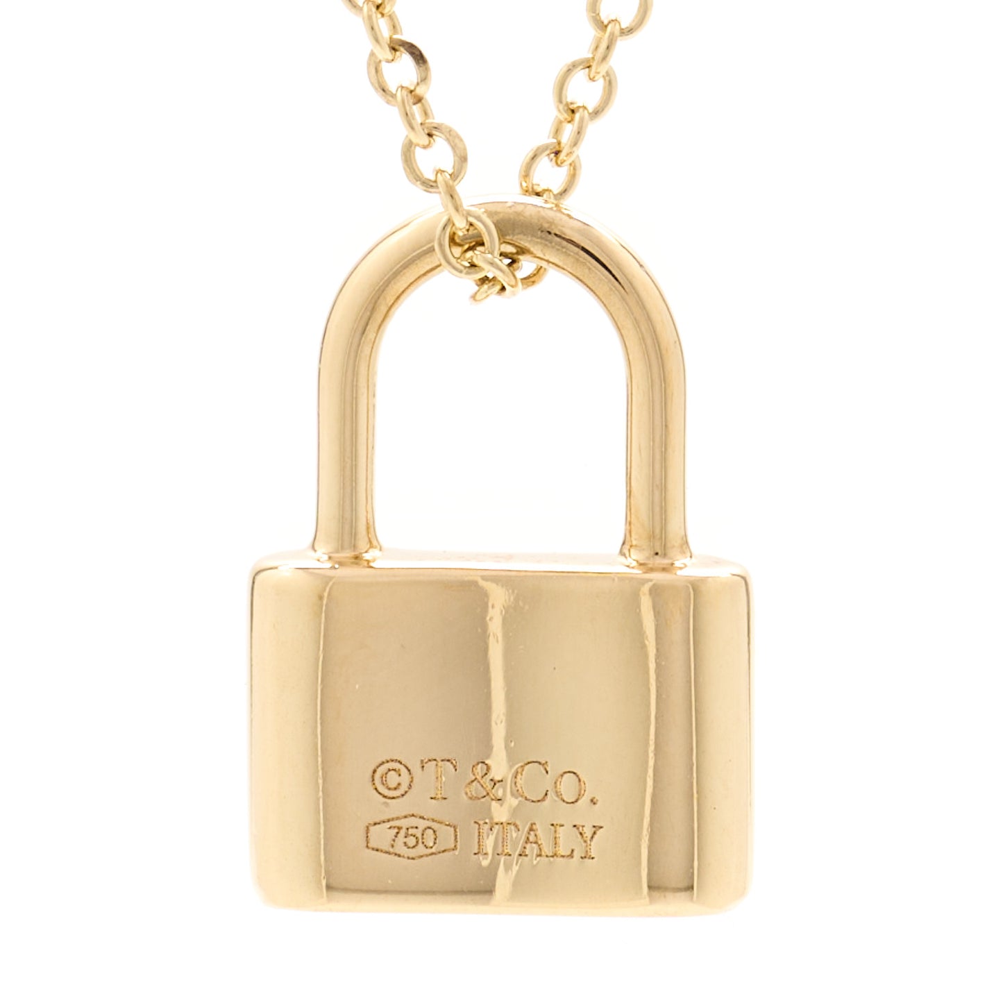 18K Yellow Gold 1837 Padlock Pendant Necklace
