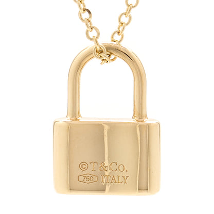 Tiffany 18K Yellow Gold 1837 Padlock Pendant Necklace 4 of 5