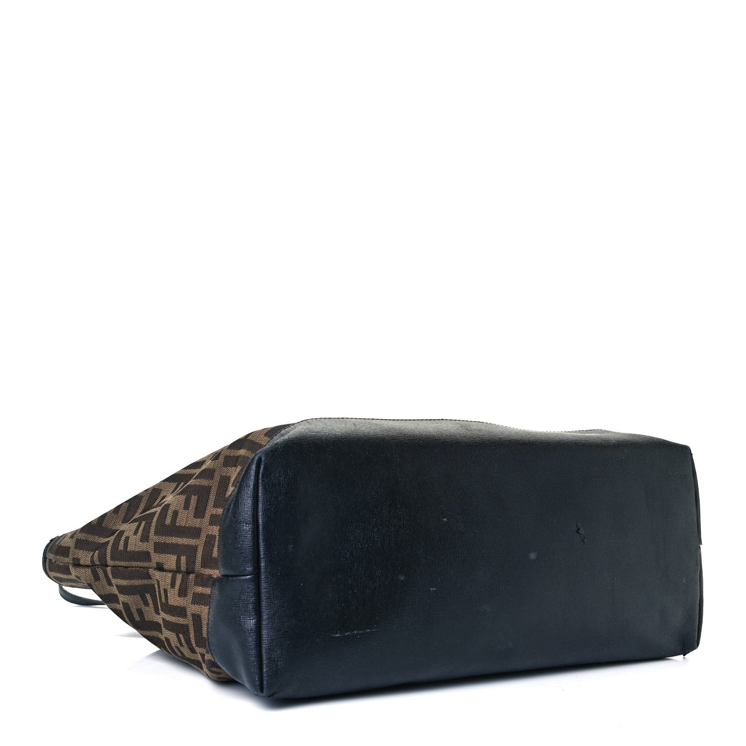 Fendi Zucca Vitello Elite Medium Roll Tote Tobacco Black 4 of 20