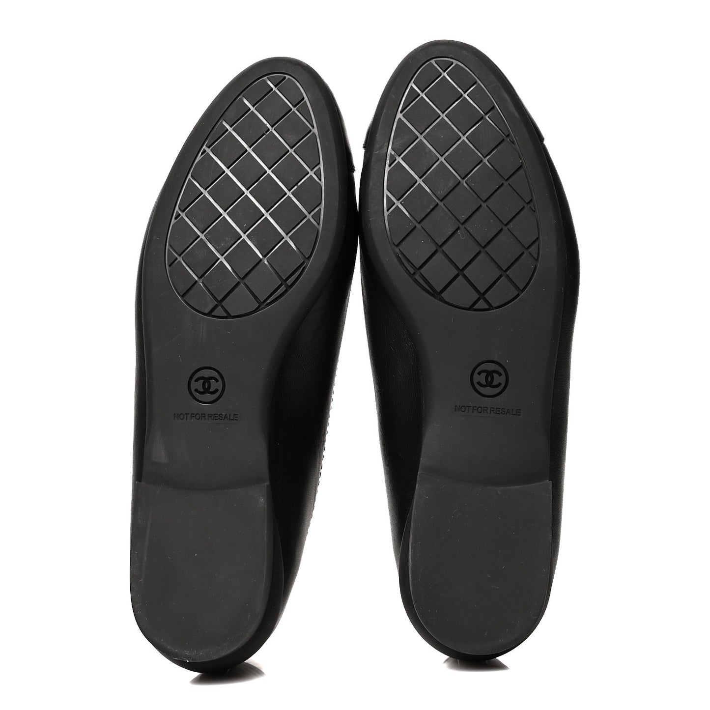 Lambskin Cap Toe Uniform Ballerina Flats 37.5 Black