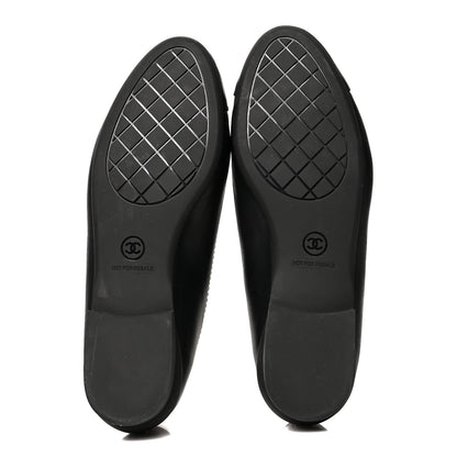 Chanel Lambskin Cap Toe Uniform Ballerina Flats 37.5 Black 5 of 9