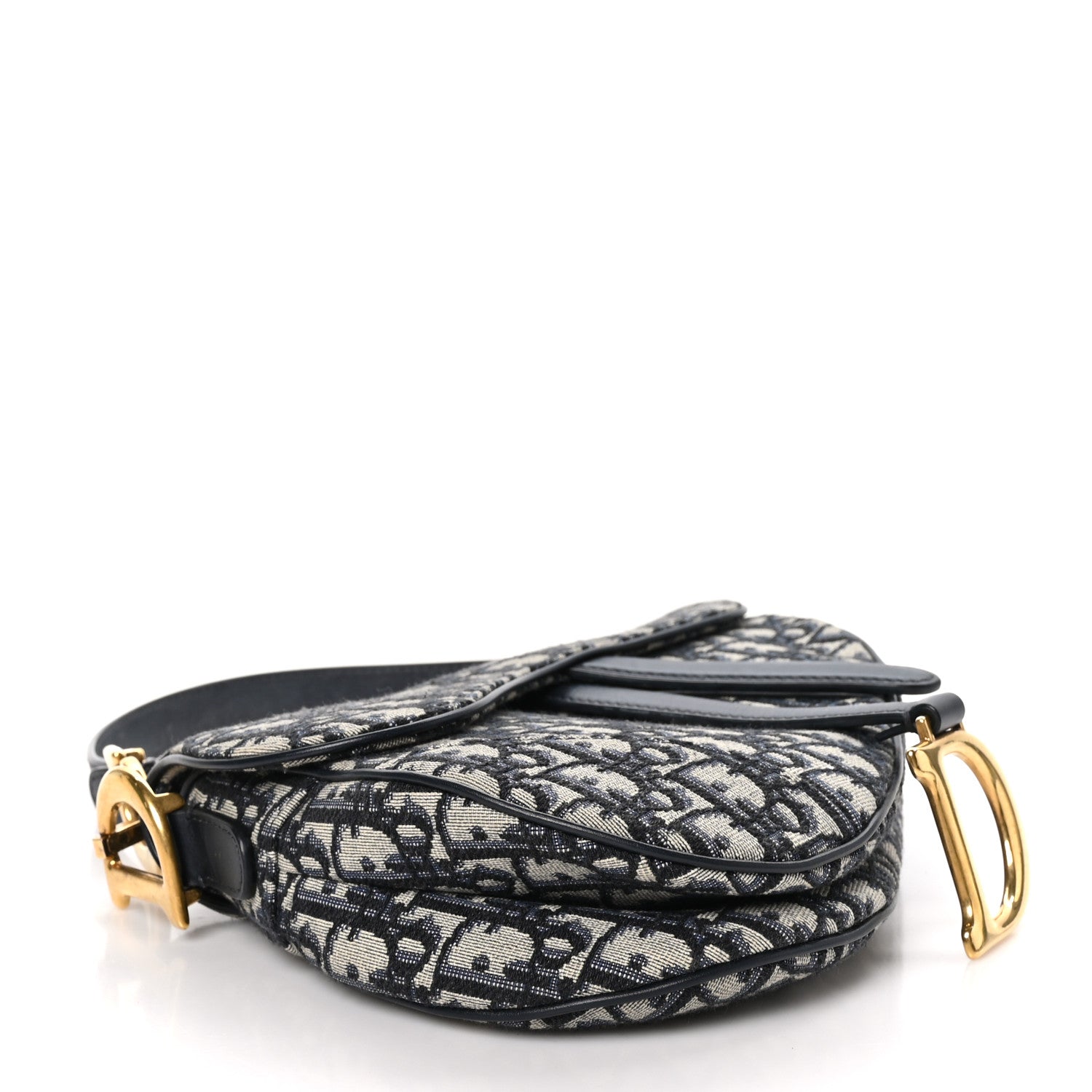 Christian Dior Oblique Saddle Bag Blue 4 of 13