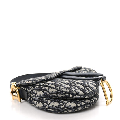 Christian Dior Oblique Saddle Bag Blue 4 of 13