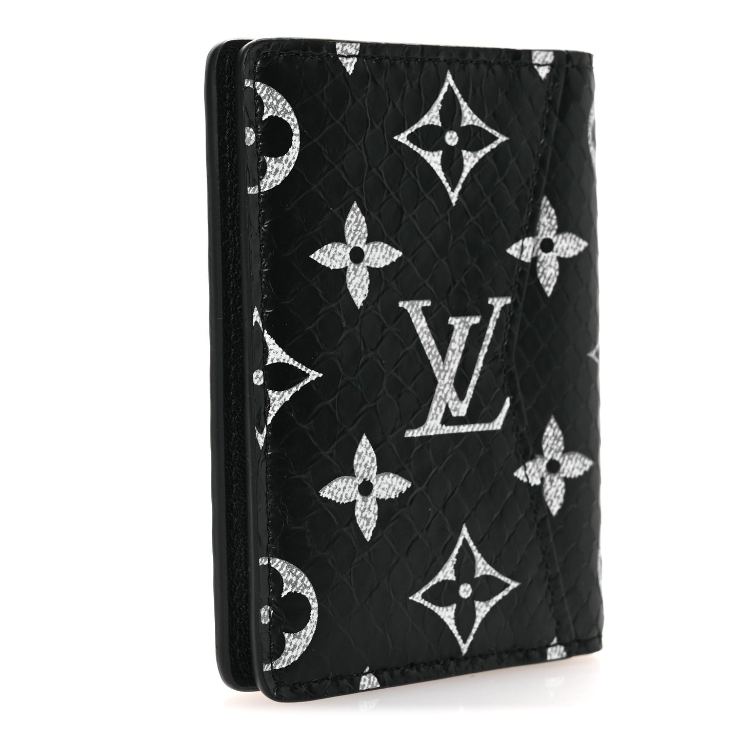 Snakeskin Monogram Carbone Pocket Organizer NM Black