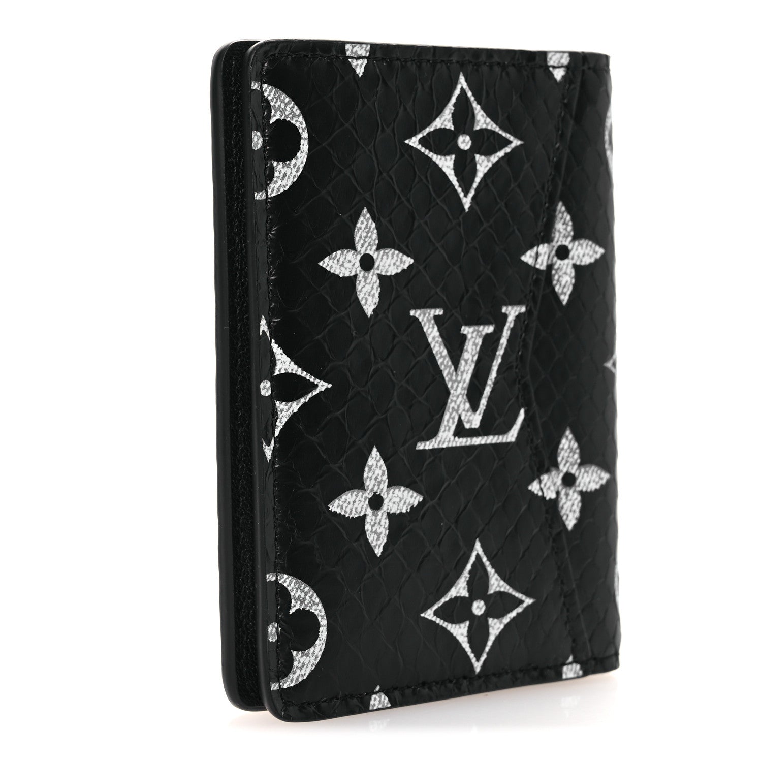 Louis Vuitton Snakeskin Monogram Carbone Pocket Organizer NM Black 3 of 6