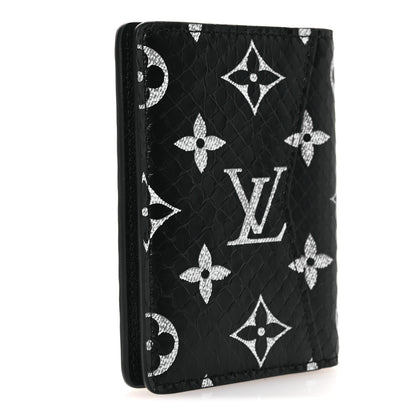 Louis Vuitton Snakeskin Monogram Carbone Pocket Organizer NM Black 3 of 6