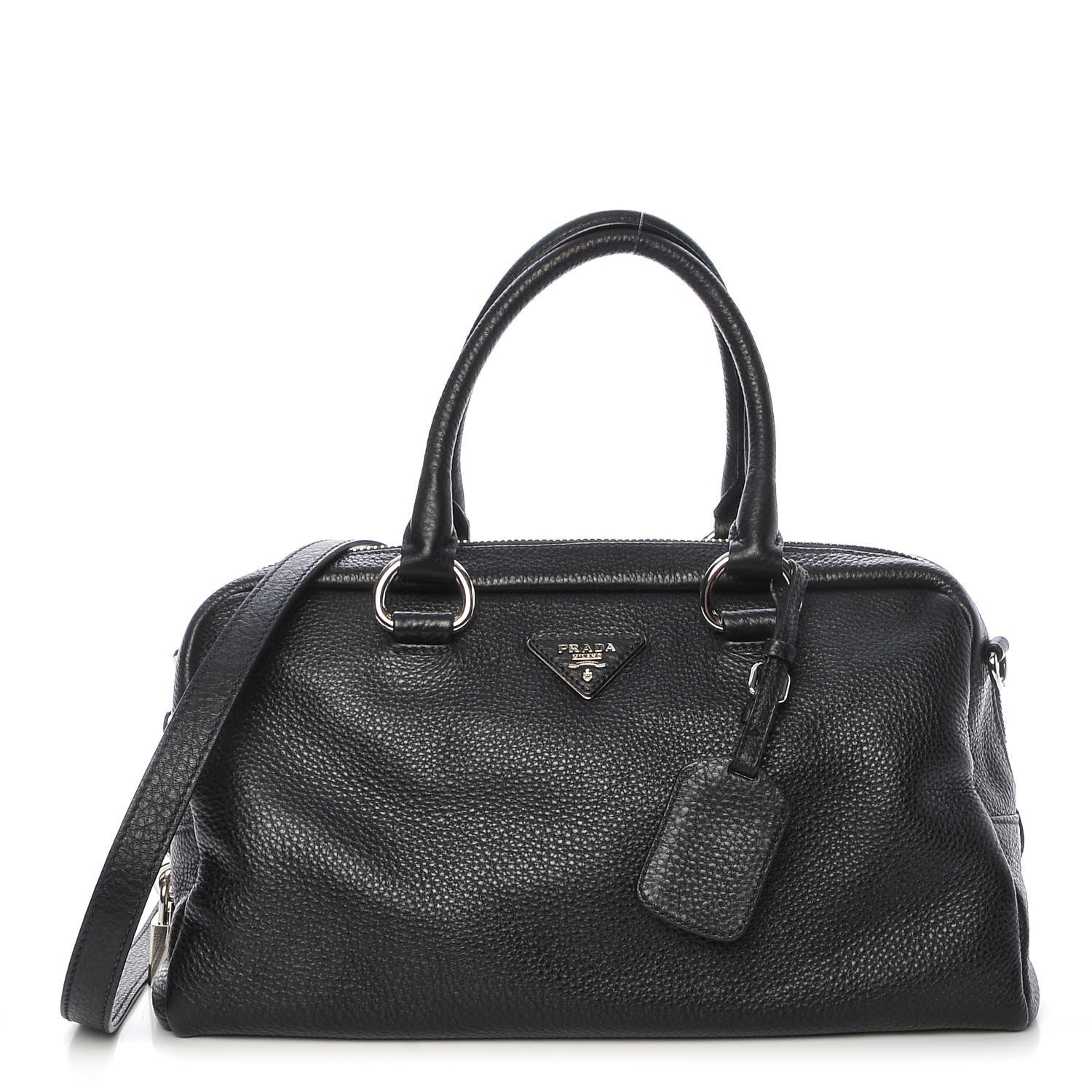 Prada Vitello Daino Satchel Black 1 of 9