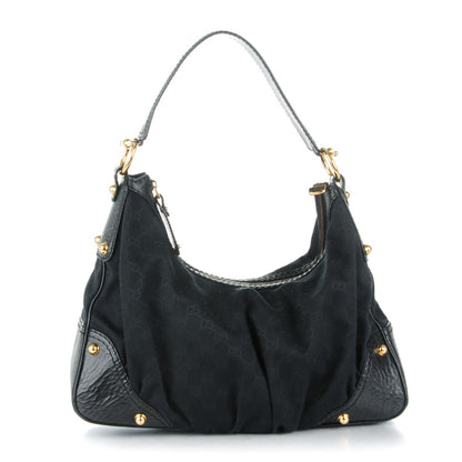 Gucci Monogram Medium Jockey Hobo Black 1 of 7