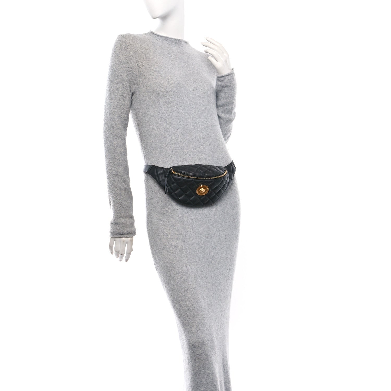 Versace Nappa Quilted Medusa Belt Bag Black 2 of 9