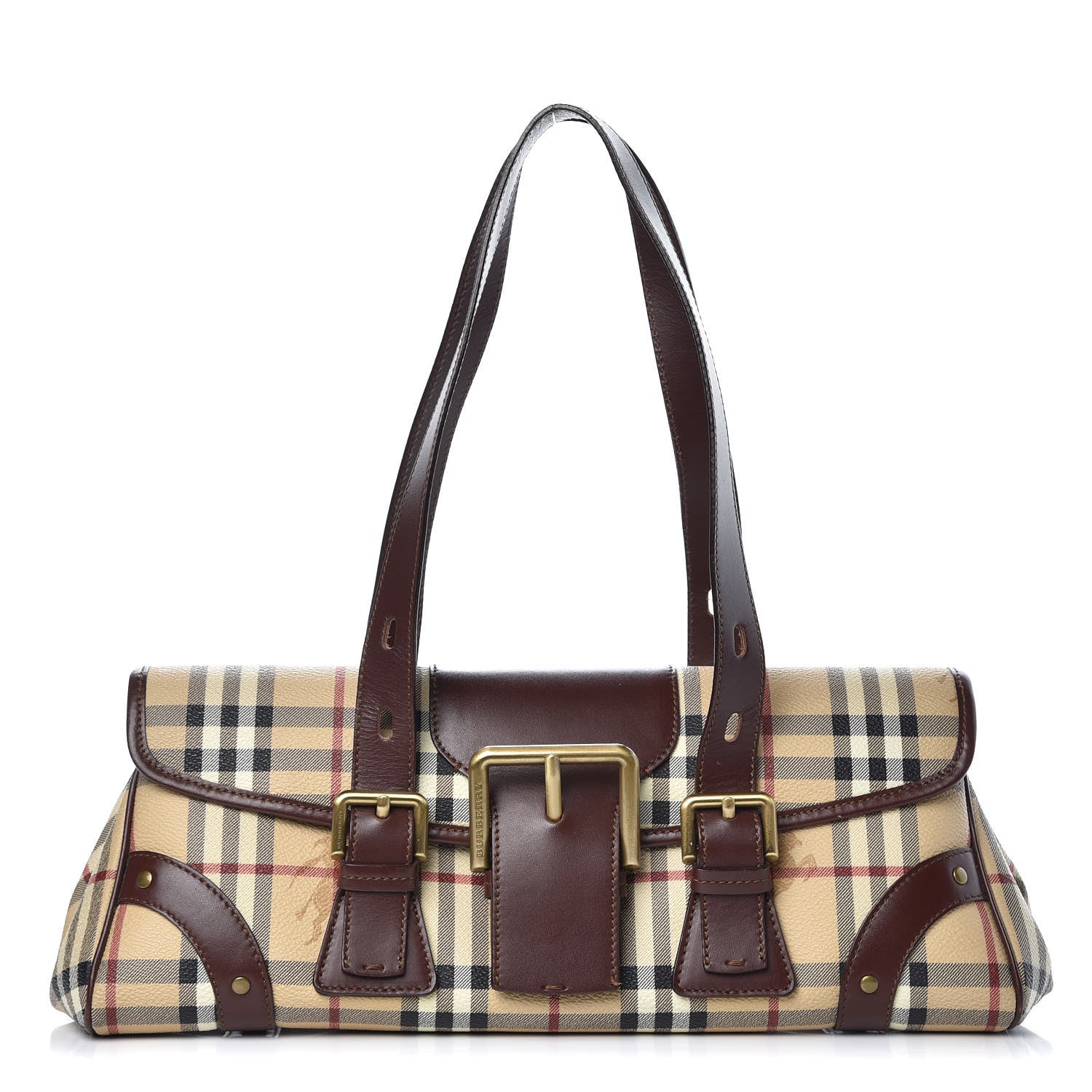 Burberry Haymarket Check Buckle Satchel 1 of 11